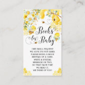 Stomme bijen geel Baby shower boeken voor Baby Informatiekaartje (Voorkant)