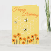 Stomme bijen Honeycomb Birthday Card Kaart (Voorkant)