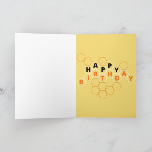 Stomme bijen Honeycomb Birthday Card Kaart (Binnen)