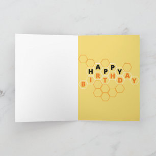 Stomme bijen Honeycomb Birthday Card Kaart