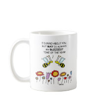 Stomme bijen mei bloemen tuinman mam 2-zijdig