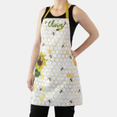 Stomme bijen op bijen Zonnebloem Witte Chef Womens Schort (Insitu)