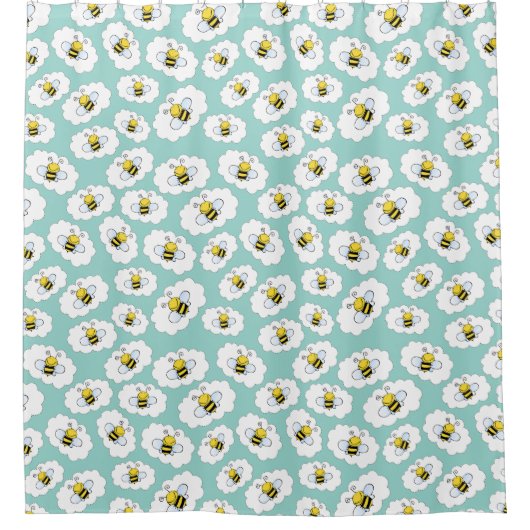 Stomme bijen Patroongordijn Douchegordijn (Voorkant)