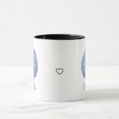 Stomme bijtje op blauwe ventilator Jouw naam toevo Mok (Midden)