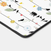 Stomme bloemen en vogels op de draad bureaumat (Hoek)