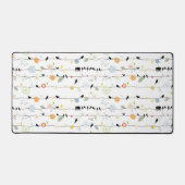 Stomme bloemen en vogels op de draad bureaumat (Voorkant)