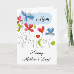 Stomme bloemen voor mam op Moederdag Kaart