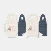 Stomme blush roze blauwe Birdie elke dag Bedankdoosjes (Uitgevouwen)