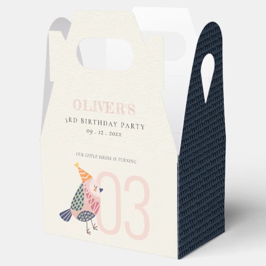 Stomme blush roze blauwe Birdie elke dag Bedankdoosjes (Geopend)