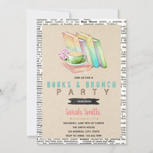Stomme boeken en uitnodiging van brunch party (Voorkant)