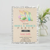 Stomme boeken en uitnodiging van brunch party (Staand voorkant)