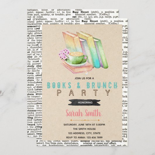 Stomme boeken en uitnodiging van brunch party (Voorkant / Achterkant)