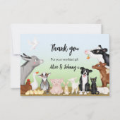 Stomme boerderijdieren dank je kaart (klein) (Voorkant)