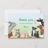 Stomme boerderijdieren dank je kaart (klein) (Voorkant)