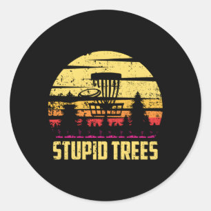 Stomme Bomen Disc Golf Frisbee Golf Humor Ronde Sticker