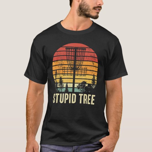 Stomme boom  Retro Disc Golf Classic T-shirt (Voorkant)