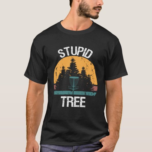 Stomme boomschijf golfspeler t-shirt (Voorkant)