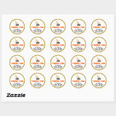 Stomme bouwthema Kind Birthday Party Class Ronde Sticker (Vel)