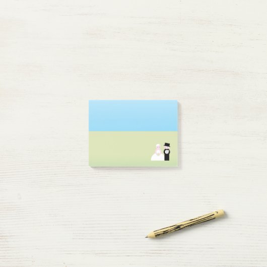Stomme bruiloft post-it® notes (Op bureau)