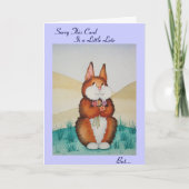 Stomme bruine bunny en bloemen leuk na verjaardag kaart (Voorkant)