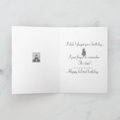 Stomme bruine bunny en bloemen leuk na verjaardag kaart (Binnen)