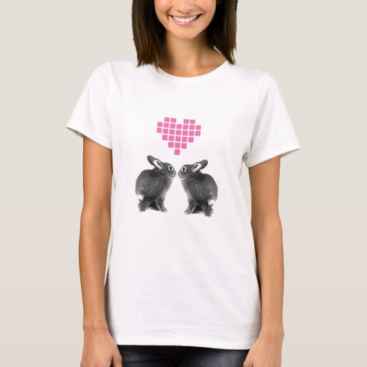 Stomme bundels met roze pixelhart t-shirt (Voorkant)