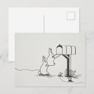 Stomme Bunnies die wat post zoeken Briefkaart