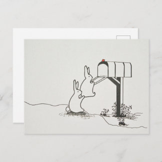 Stomme Bunnies die wat post zoeken Briefkaart