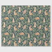 Stomme Bunnies, handschoenkasten en bladeren Cadeaupapier (Vlak)