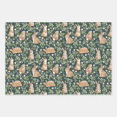 Stomme Bunnies, handschoenkasten en bladeren Inpakpapier Vel (Voorkant 2)