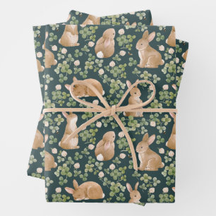 Stomme Bunnies, handschoenkasten en bladeren Inpakpapier Vel