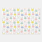 Stomme Bunnies met bloemen in pastelkleuren Inpakpapier Vel (Voorkant)