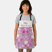 Stomme Bunnies met bloemen kok in opleiding Schort (Insitu)