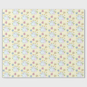 Stomme Bunnies met Daisies en Butterflies Pattern Cadeaupapier (Vlak)
