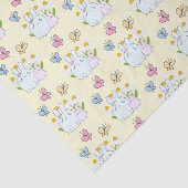 Stomme Bunnies met Daisies en Butterflies Pattern Tissuepapier (Detail)