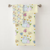 Stomme Bunnies met lentedagen en vlinders Bad Handdoek (Insitu)