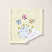 Stomme Bunnies met lentedagen en vlinders Bad Handdoek (Wasdoekje)