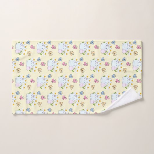 Stomme Bunnies met lentedagen en vlinders Bad Handdoek (Handdoek)