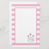 Stomme Bunnies met lentedagen en vlinders Briefpapier (Voorkant / Achterkant)