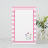 Stomme Bunnies met lentedagen en vlinders Briefpapier (Staand voorkant)