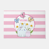 Stomme Bunnies met lentedagen en vlinders Deurmat (Voorkant)