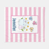 Stomme Bunnies met lentedagen en vlinders Fleece Deken (Voorkant (Horizontaal))