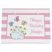 Stomme Bunnies met lentedagen en vlinders Groot Cadeauzakje (Voorkant)