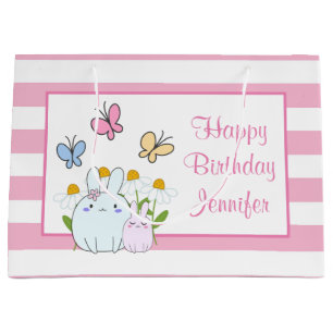 Stomme Bunnies met lentedagen en vlinders Groot Cadeauzakje