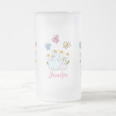 Stomme Bunnies met lentedagen en vlinders Matglas Bierpul (Center)