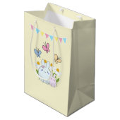 Stomme Bunnies met lentedagen en vlinders Medium Cadeauzakje (Voorkant Gekanteld)