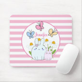 Stomme Bunnies met lentedagen en vlinders Muismat (Met muis)