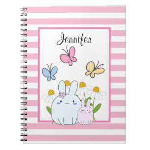 Stomme Bunnies met lentedagen en vlinders Notitieboek