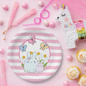 Stomme Bunnies met lentedagen en vlinders Papieren Bordje (Feest)
