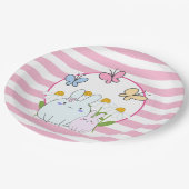 Stomme Bunnies met lentedagen en vlinders Papieren Bordje (Gekanteld)